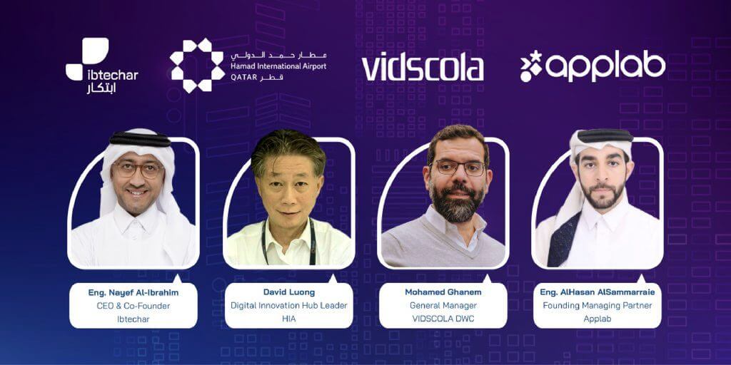 Speakers from Ibtechar, Hamad International Airport, VIDSCOLA and Applab